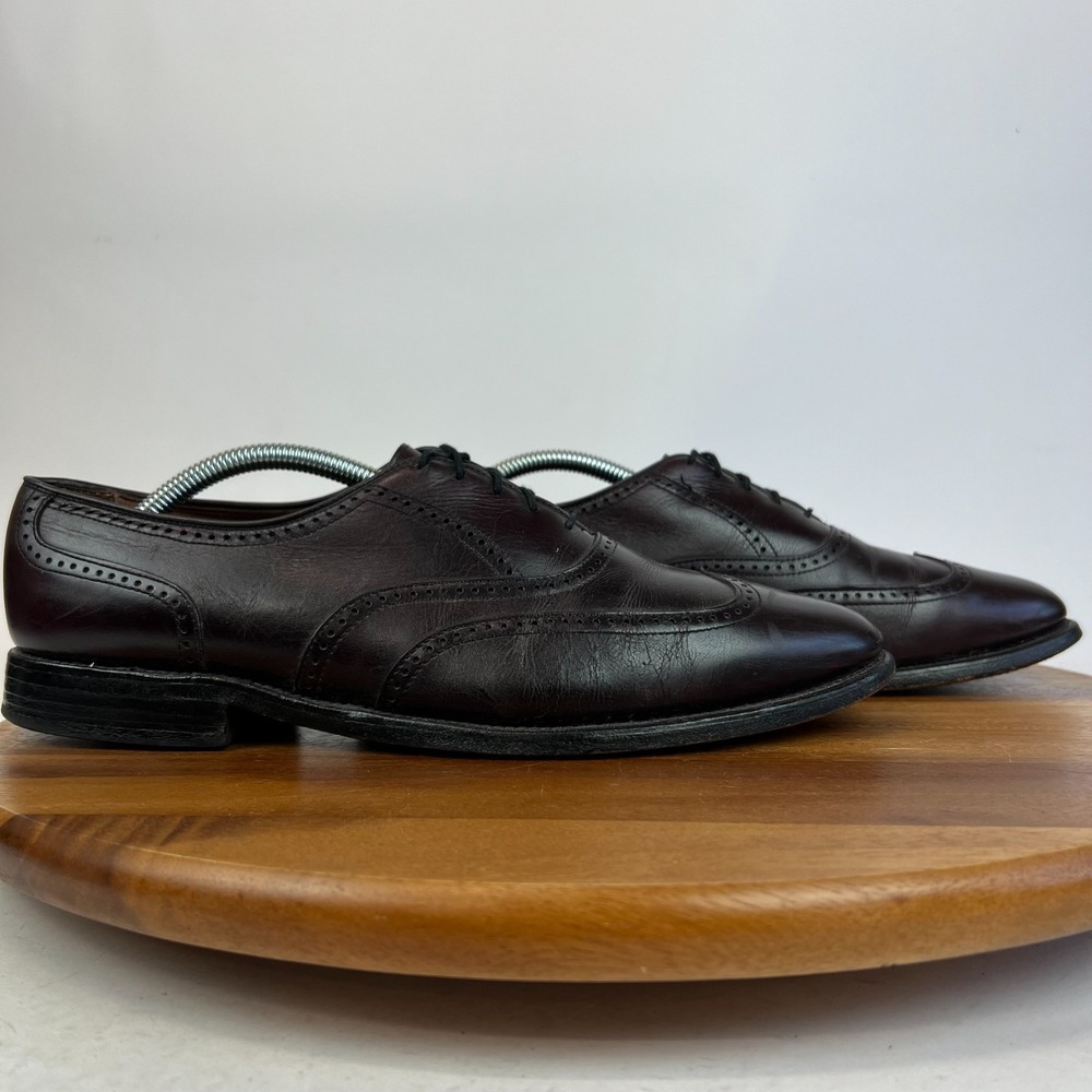 Mens Allen Edmonds Marlow Brown Leather Wingtip Brogue Dress Shoes Size 10.5 C
